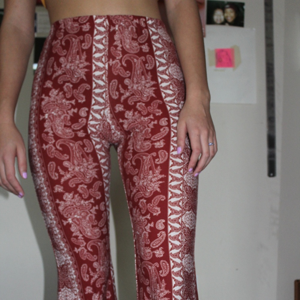Paisley patterned stretchy bell bottoms